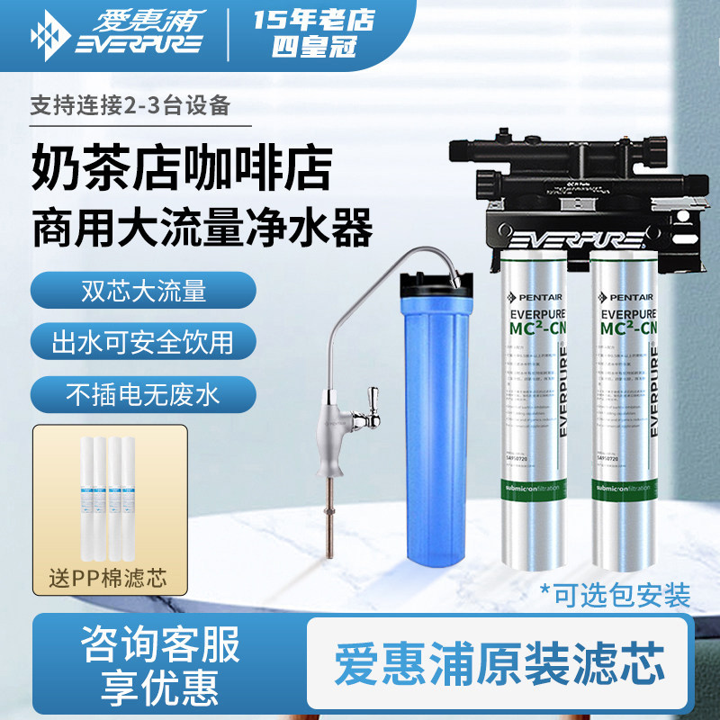 爱惠浦净水器商用MC2双联净水器大流量奶茶店咖啡店专用饮水机