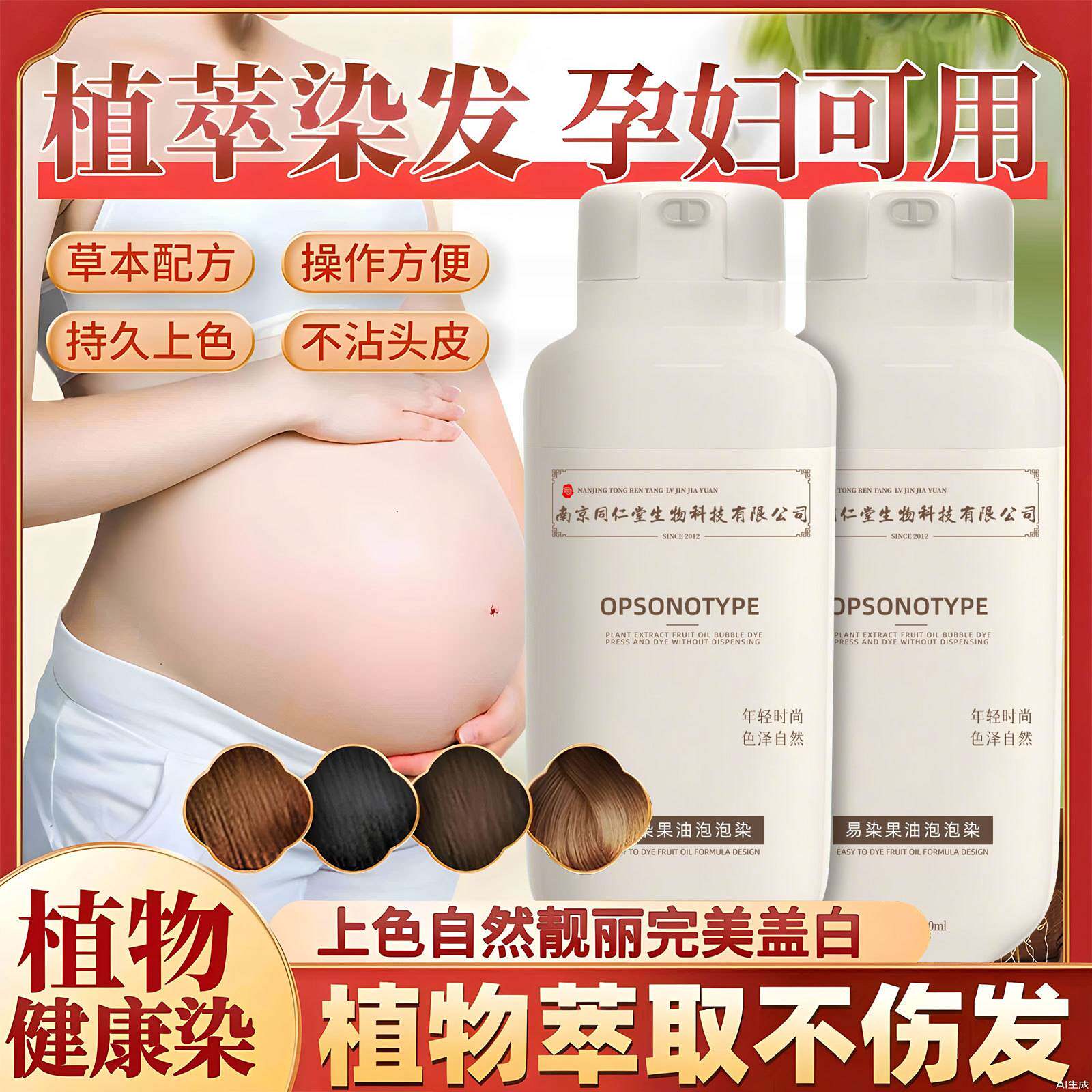 莱雅遐仁堂天然植物孕妇可用染发剂自己在家染发膏盖白发不沾头皮