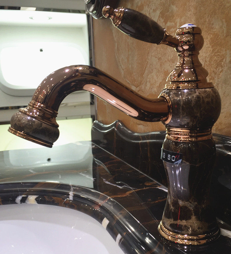 宾丽卫浴BINLI高档全铜无铅欧式玫瑰金＋咖啡玉脸盆冷热水龙头|msdalam kategori keluarga memasang ibu, kelengkapan peribadi, keran bilik mandi, lembangan pengadun - dari Buy2taobao.com untuk memberikan perkhidmatan ejen Taobao profesional membeli