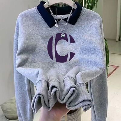 春秋加绒款宽松棉韩版卫衣加绒