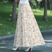 夏季 新款 高腰显瘦松紧腰碎花仙女裙跳舞沙滩长裙高腰百搭跳舞裙子