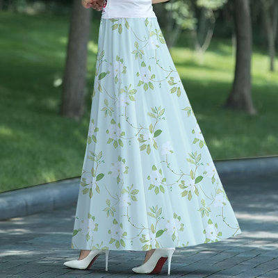 夏季雪纺a字半身裙新款碎花裙气质显瘦a字裙百搭气质百搭过膝长裙