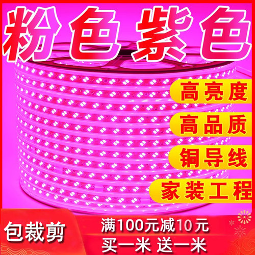 典锐七彩粉红色吊顶220v超亮灯带