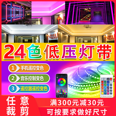 典锐线性灯带低压24V12V24色遥控