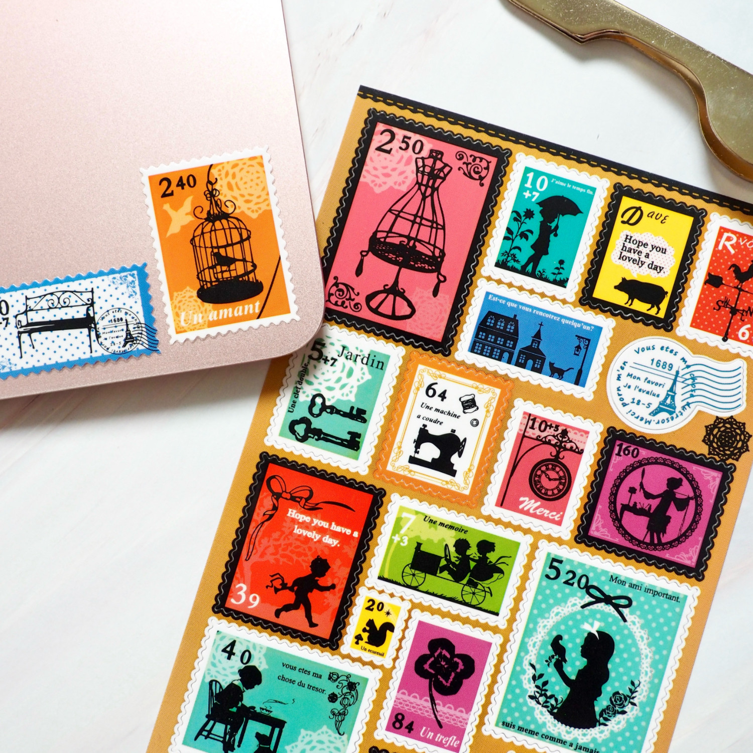 英伦风烫金复古封口贴纸