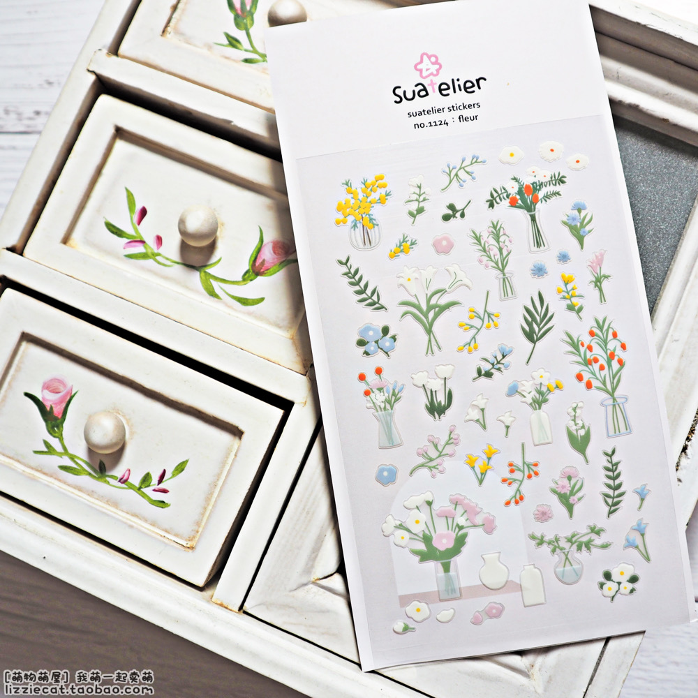 韩国清新植物手账装饰diy