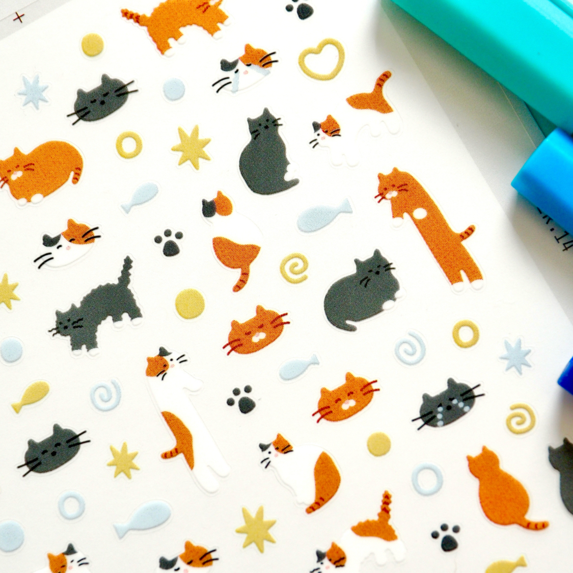 Suatelier 迷你指甲贴 猫咪橘猫猫爪动物图案手帐装饰diy贴纸画