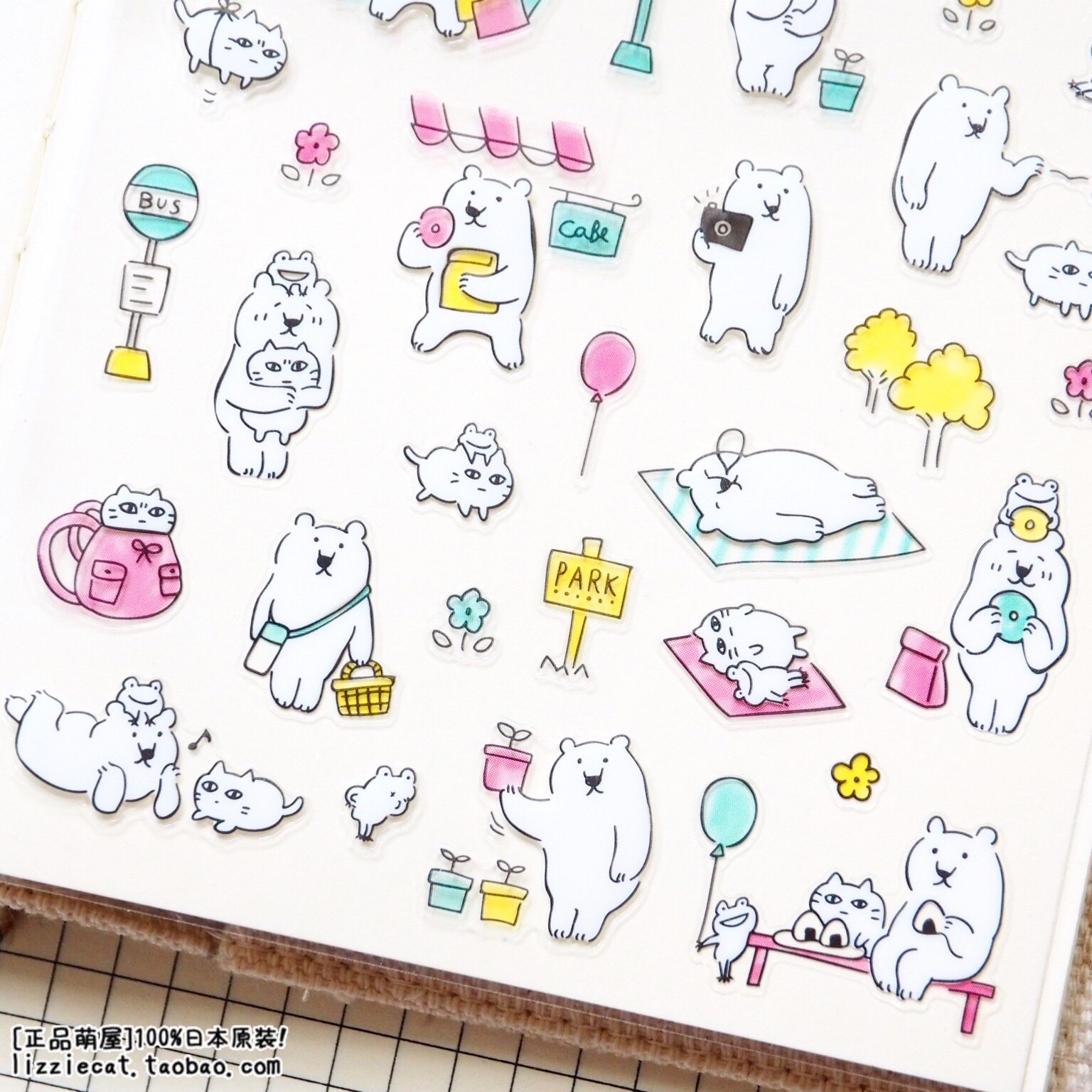 日本mw贴纸可爱蠢萌猫咪pvc相册