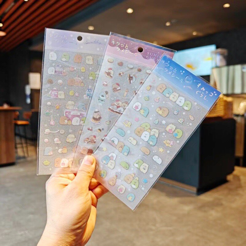 可爱卡通角落生物意志坚强酱小狗DIY手帐相册装饰贴纸贴画烫金