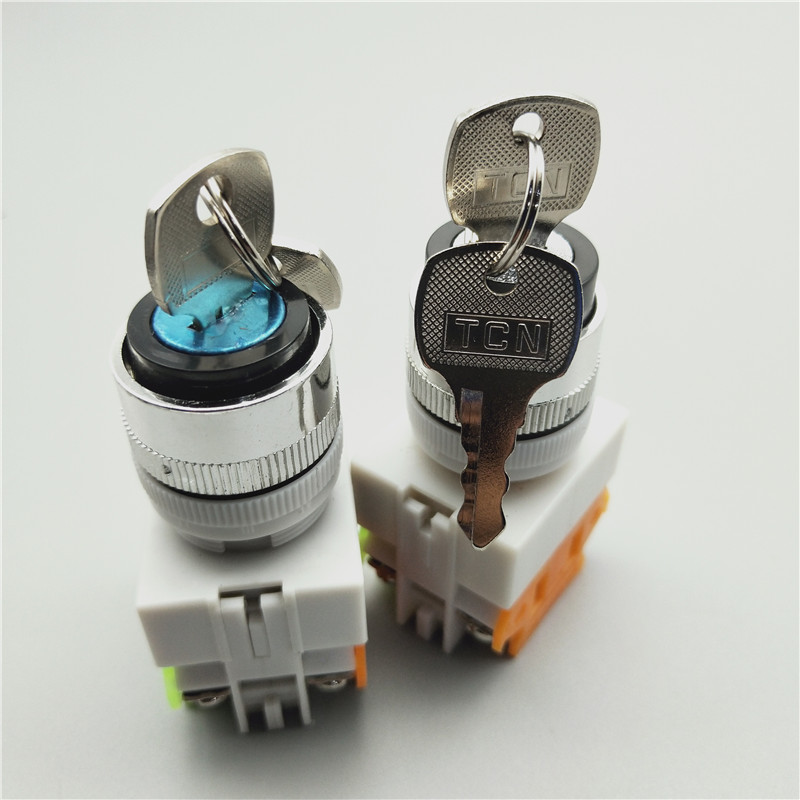 带钥匙旋转选择转换按钮开关LAY7 LAY37-11Y2两档20Y3三档旋钮