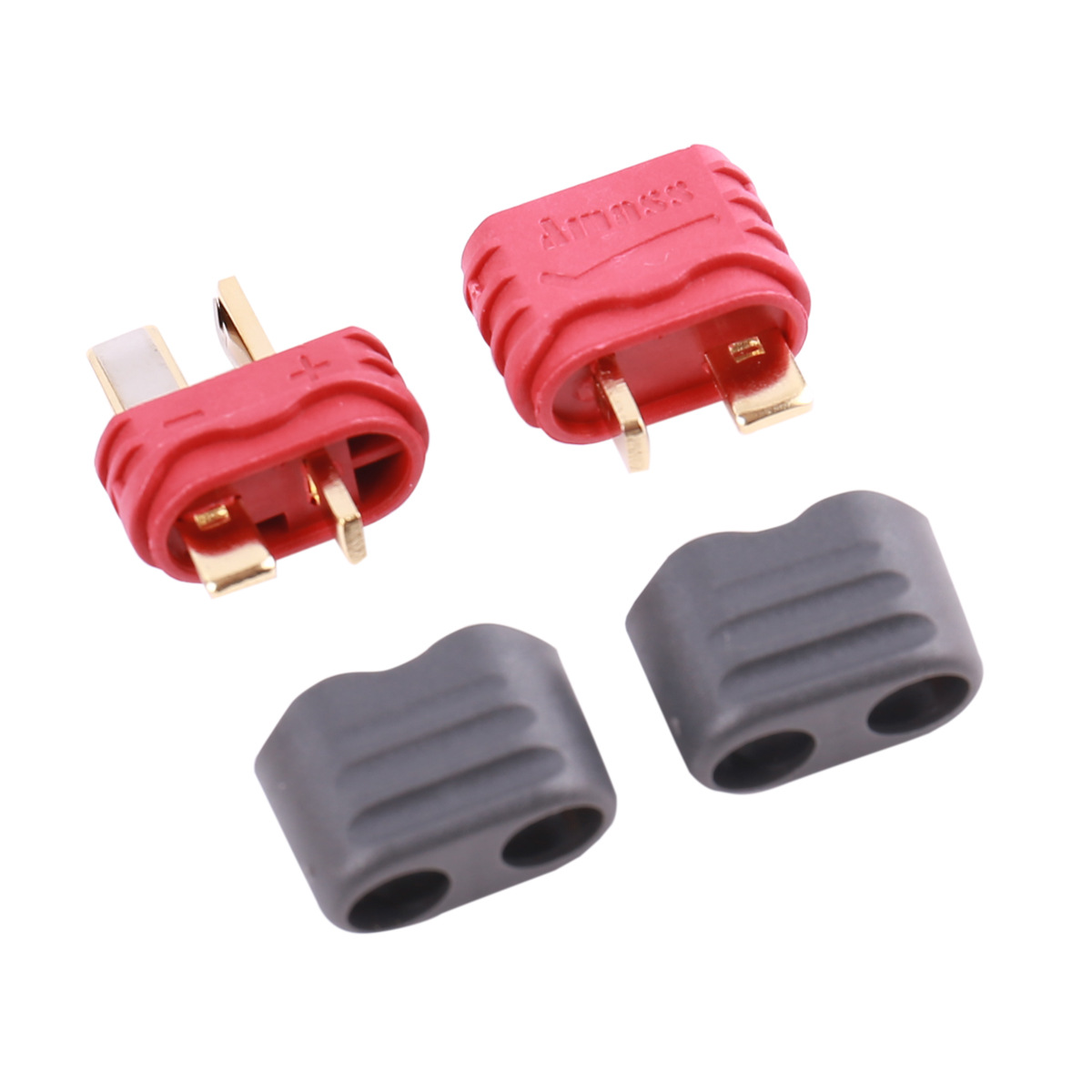 艾迈斯Amass新款防滑带护套T插 AM1015E 40A大电流航模插头电池