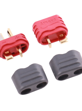 艾迈斯Amass新款防滑带护套T插 AM1015E 40A大电流航模插头电池