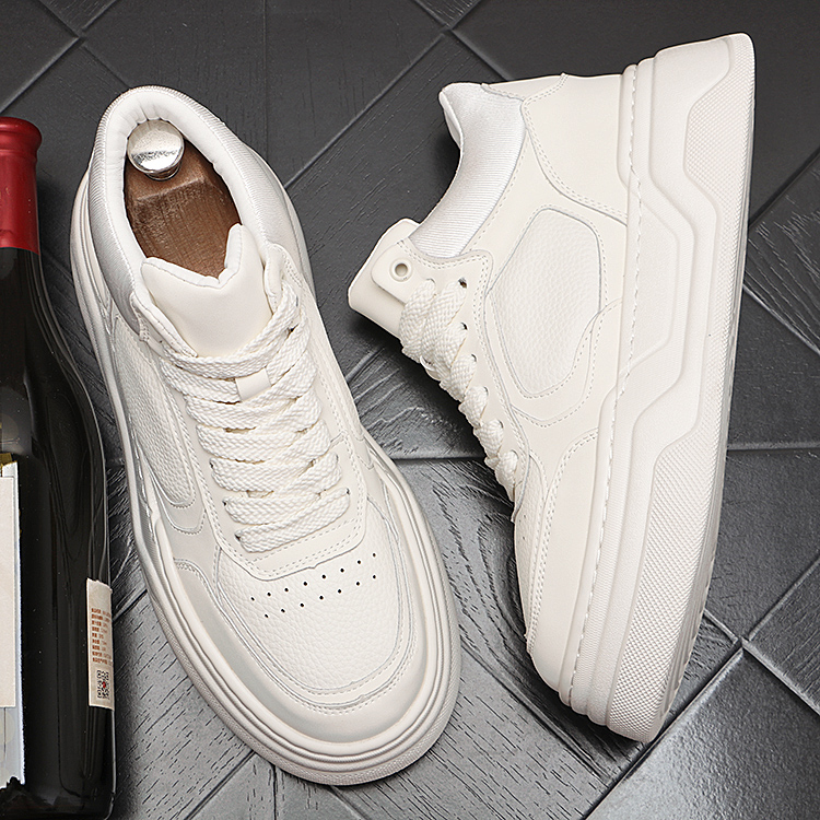 高帮男士百搭休闲鞋时尚韩版潮流男鞋舒适纯色板鞋轻便中帮鞋子男