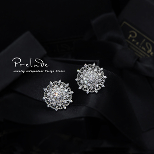 Prelude巴黎圣母院玫瑰花窗法式轻奢通勤白领复古耳环女婚礼耳夹