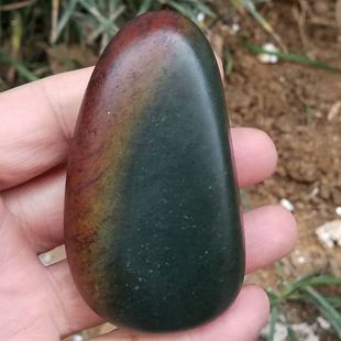 红皮和田玉原石毛料青花籽料玉石手把摆件230克87*49*29MM处理价