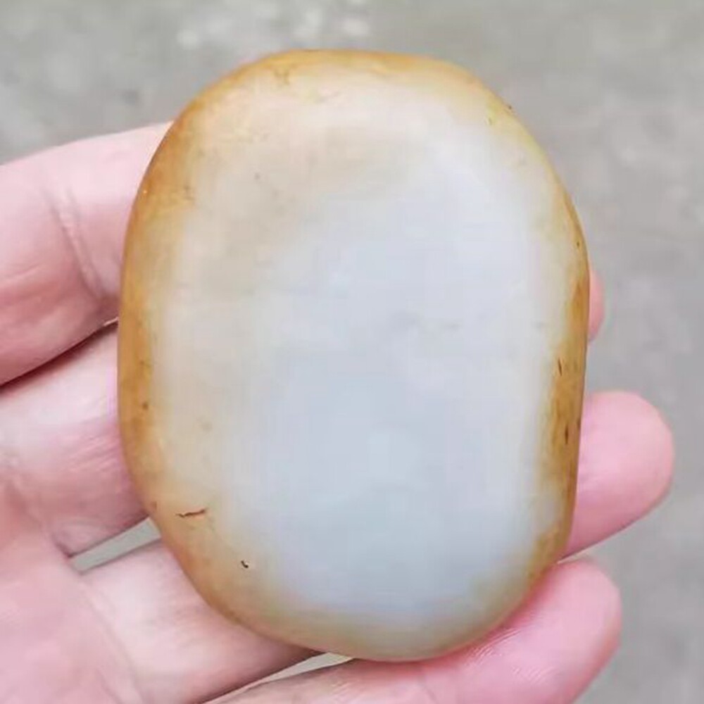 寻顾和田玉原石玉石手把件可打孔