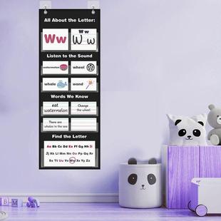 儿童单词拼读闪卡展示挂袋早教字母卡收纳袋可擦写英语启蒙挂图袋