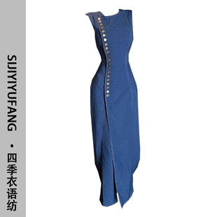 设计感不规则收腰连衣裙 轻奢风洋气高级感背心长裙女2025新款