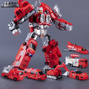 机甲儿童变形玩具男孩金刚机器人擎天消防战队柱手办3 6岁