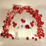 Wedding supplies Daquan layout wedding balloon arch wedding room opening wine ruby ​​red party decoration set