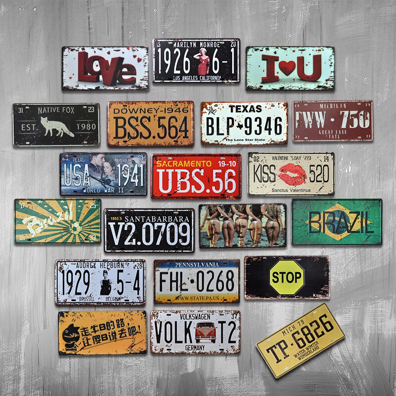 2019牢固咖啡廳無痕長方形鐵皮車牌畫創意裝飾品牆壁挂件牆面在類目 家居飾品, 壁飾中 - 來自Buy2taobao.com提供專業的淘寶代購服務