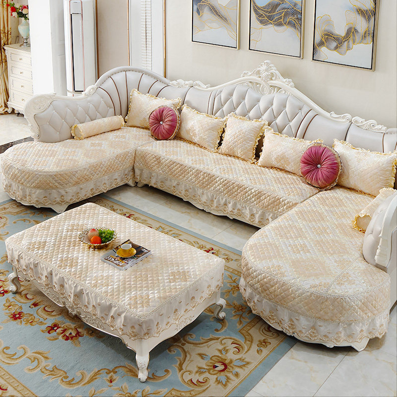 欧式沙发套罩 通用亚麻垫定做防滑坐垫全包贵妃椅盖布 简欧沙发垫