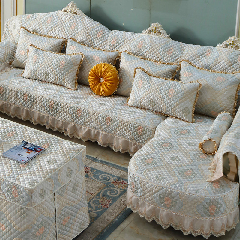 欧式沙发套罩全包套四季通用贵妃防滑布艺沙发垫时尚亚麻棉麻包邮