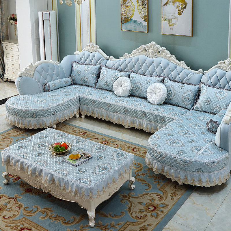 欧式沙发套罩 全包沙发垫罩u型防滑四季通用万能夏天简欧亚麻垫套