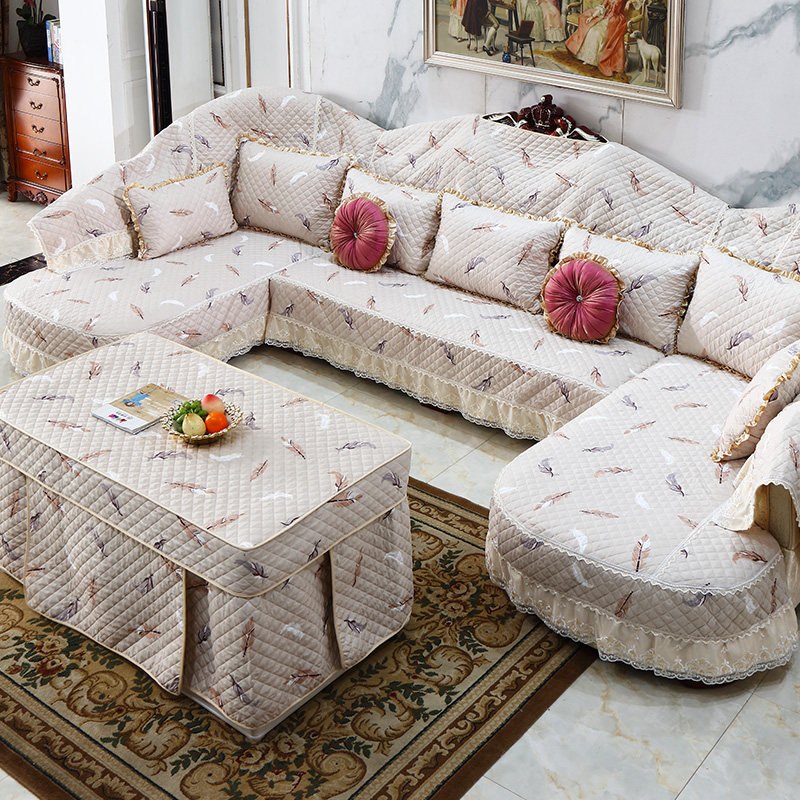 欧式沙发套罩 全包坐垫套u型靠背巾奢华垫罩四季通用纯棉盖布巾
