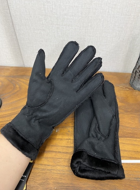 黑色秋冬手套雾面内里加绒时尚保暖长款显白潮流防风