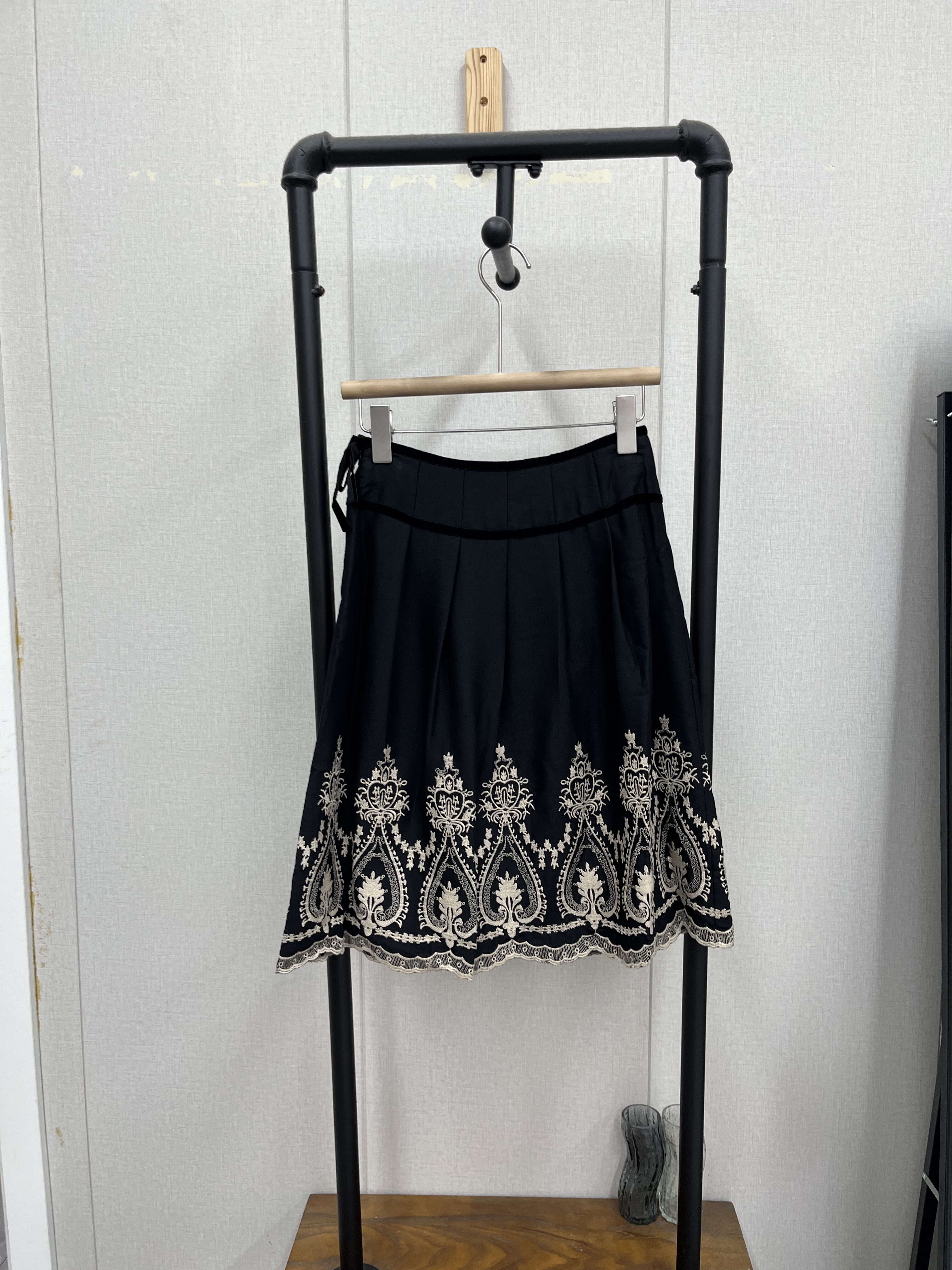 复古高级重工刺绣春秋款半身裙伞裙文艺复古时尚显瘦款