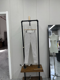 高品质黑白格子松紧腰小脚裤休闲微弹力打底裤春夏款