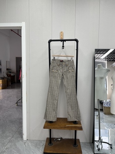 百搭中低腰辣妹春秋显瘦 微喇裤 复古小香风休闲裤 时尚