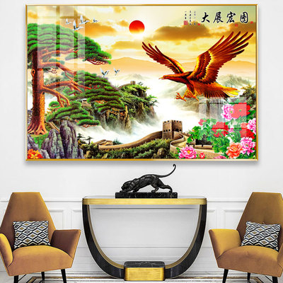 中式山水国画背景墙装饰画