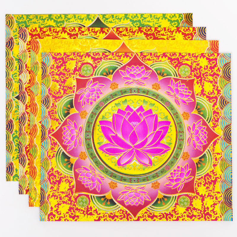 19*21.5cm圣洁莲花 双面彩印单面烫金纸 莲花灯 8寸莲花金 折元宝,文具电教/文化用品/商务用品,折纸/手工纸/衍纸,淘宝优惠券,粉丝福利购,淘宝优惠卷