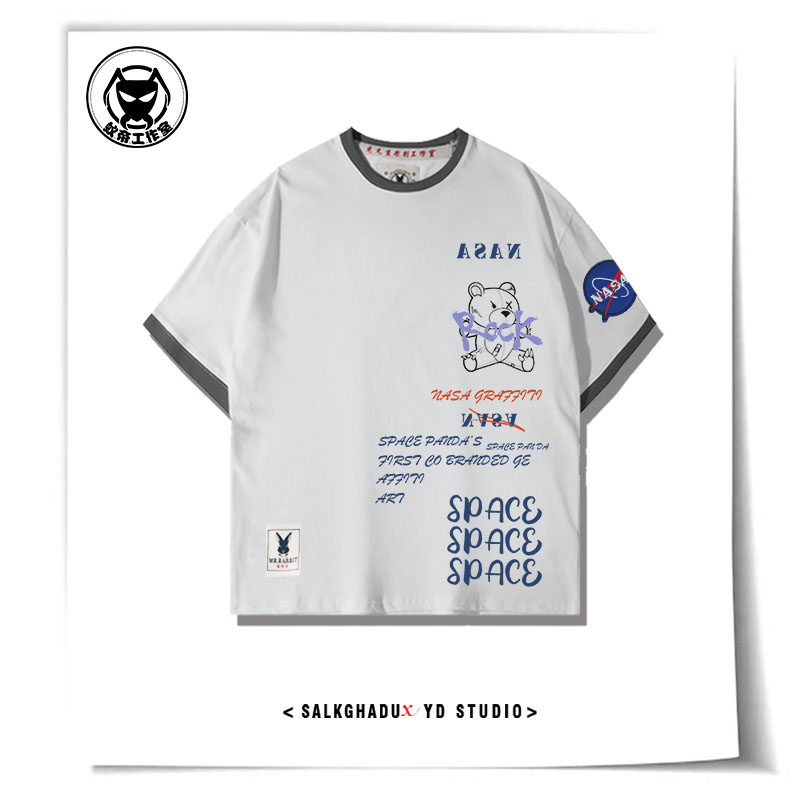 NASA旗舰店官网潮牌联名T恤小熊短袖宋亚轩同款衣服炸街欧货新款