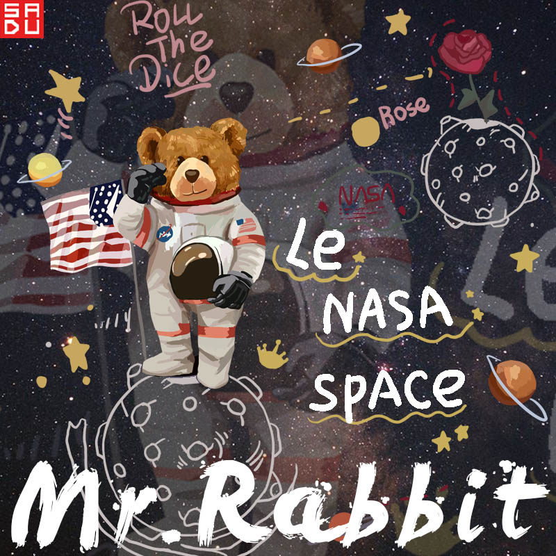 2021夏季新款欧货小熊联名小王子nasa宇航员官网旗舰店T恤短袖INS