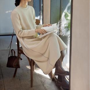 2025秋冬装新款高端40S肌理空气棉 中长款连衣裙卫衣裙加厚连衣裙