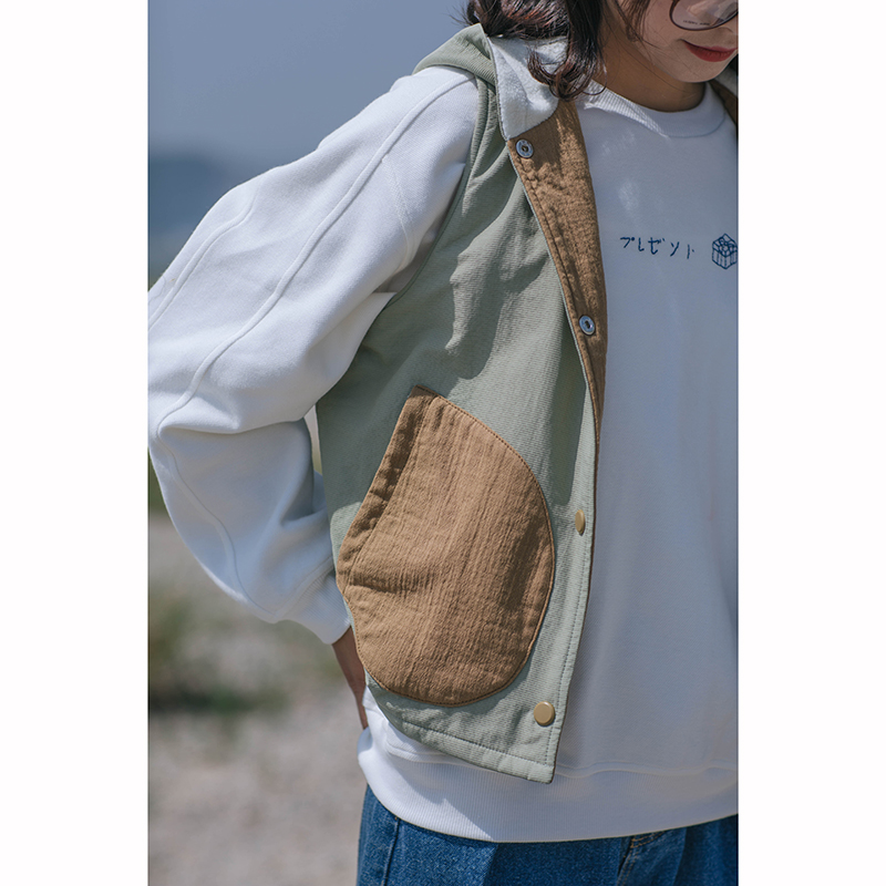 回忆森林原创连帽工装女背心马甲