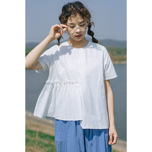 回忆森林原创2020年衬衫 日系宽松短袖 新品 女夏季 学生上衣