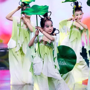 江南可采莲演出服女儿童古典舞练功服鱼戏莲叶间入莲间池上舞蹈服