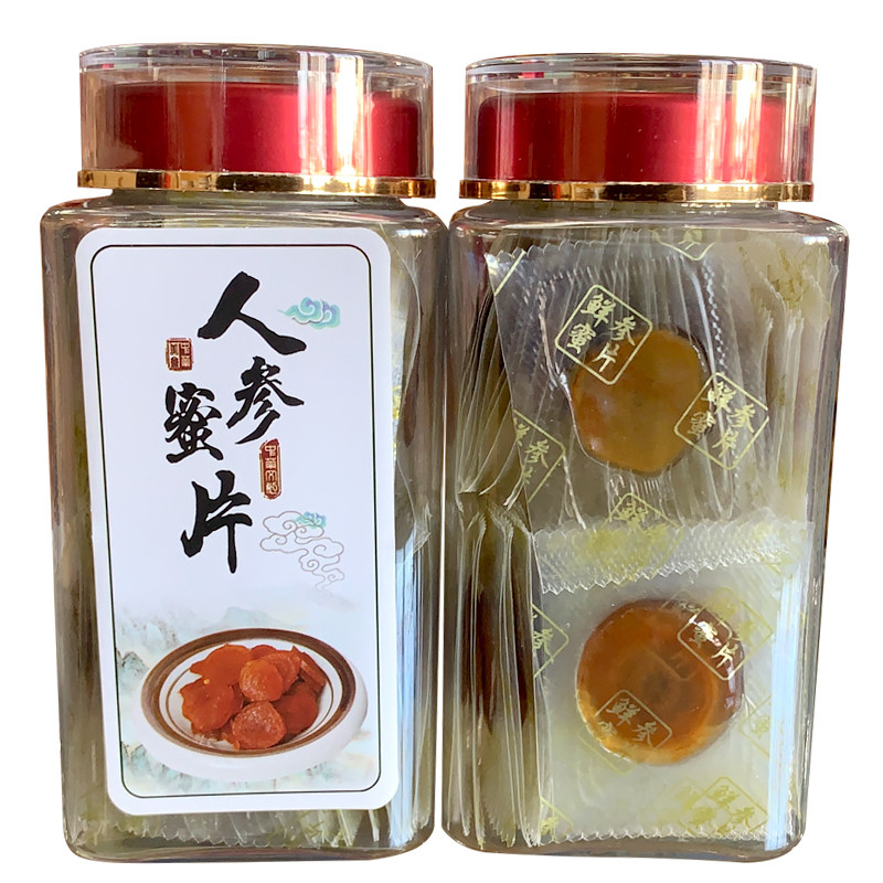 长白山人参蜜片即食新鲜蜂蜜人参片切片泡水泡茶零食