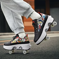 9906 черные четыре -белые сбежавшие туфли