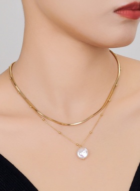 天然巴洛克淡水珍珠项链