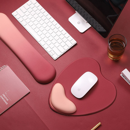 心形护腕鼠标垫办公室键盘手托女生护手腕垫子可爱滑鼠垫