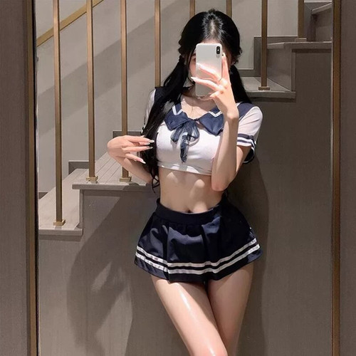 Litinv韩式休闲 捕梦独角兽 G02版型收腰女款修身V领水手短袖T恤