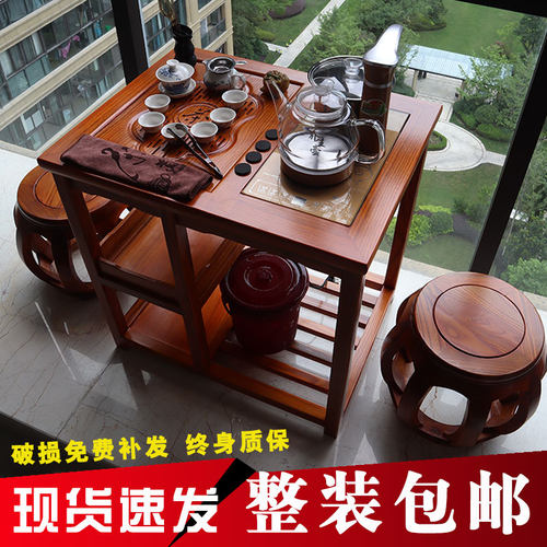 原实木功夫茶几新中式小茶桌椅组合移动家用简约小型茶台阳台茶具 - 封面