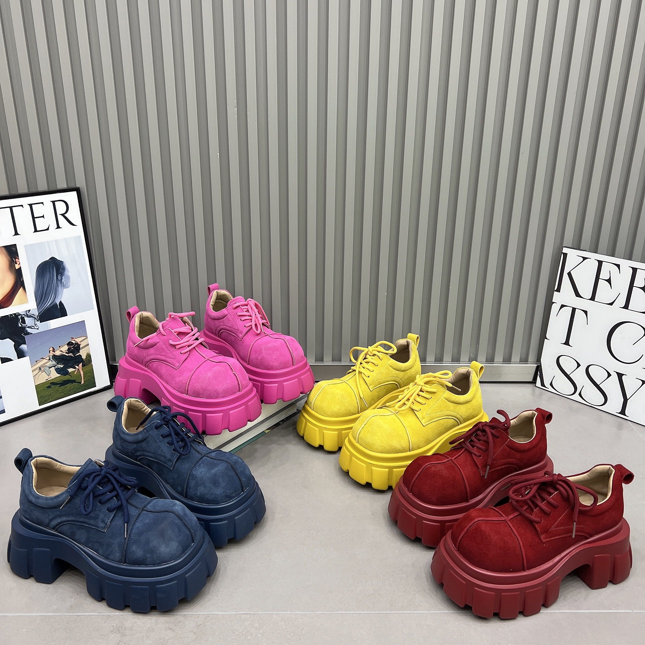 欧货系带厚底乐福鞋女2026新款磨砂皮8cm超高跟红色单鞋低帮鞋女,女鞋,深口单鞋,淘宝优惠券,粉丝福利购,淘宝优惠卷