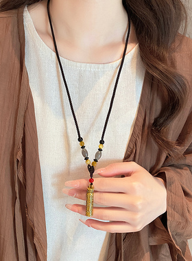 可打开嘎乌盒黄铜吊坠项链女