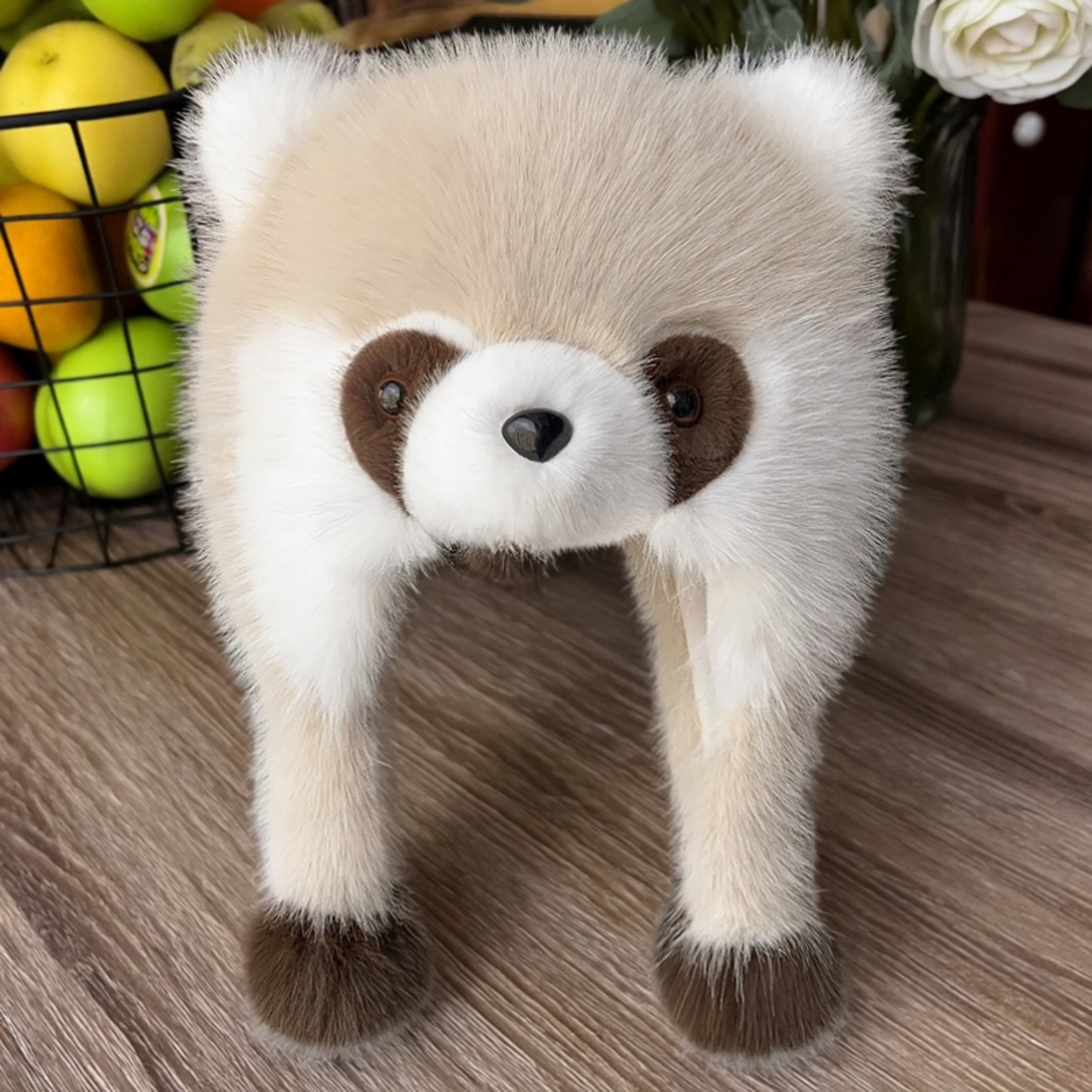 冬季加绒加厚帽女可爱卡通熊猫毛绒雷锋帽冬季保暖护耳防寒帽子